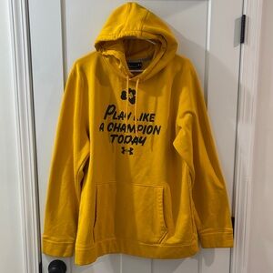 Under Armour Gold Hoodie with Motivational Print